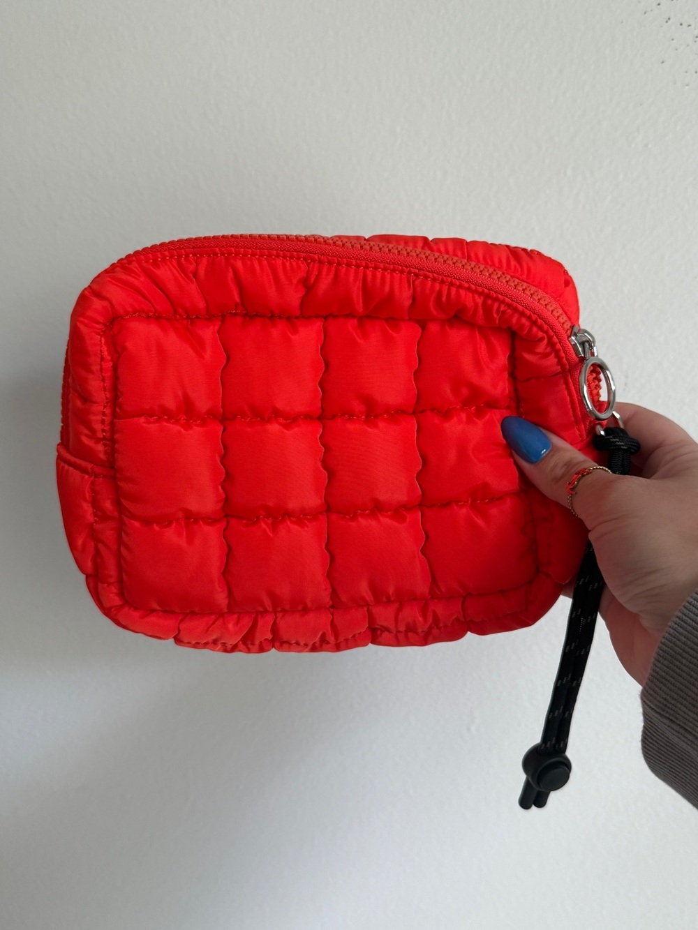 Free People Orange Quilted Patch Wristlet Pouch - Picture 3 of 3